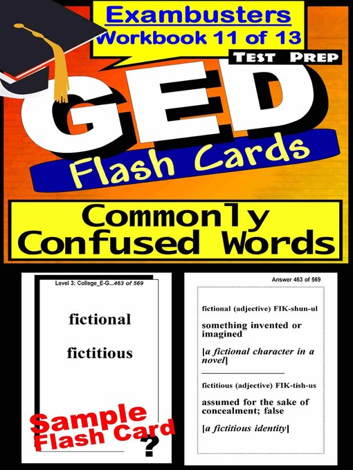 Cover image for GED Test Prep Commonly Confused Words Review—Exambusters Flash Cards—Workbook 11 of 13